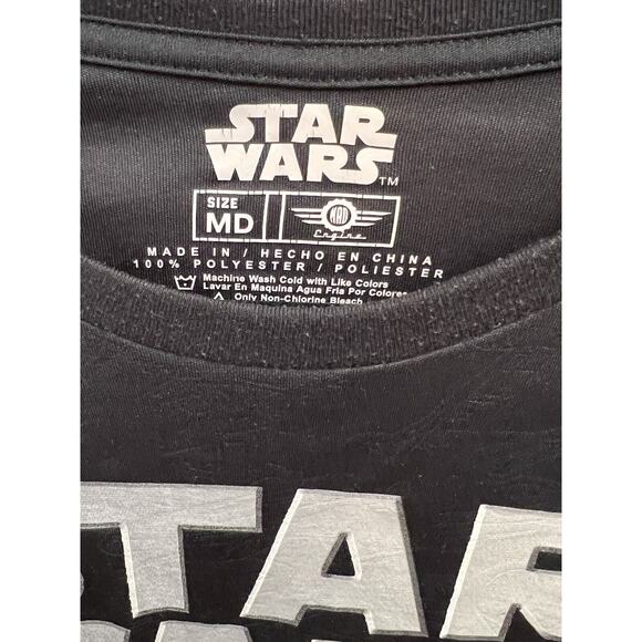 Disney Star Wars Chrome Wars All Over Print Long Sleeve T-shirt Men Medium Black - Picture 3 of 5
